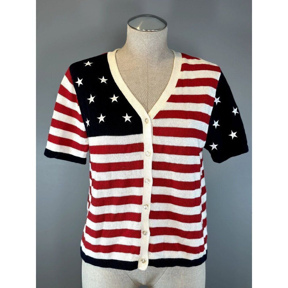 Norton Studio Vintage American Flag Cardigan Size S